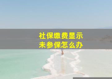 社保缴费显示未参保怎么办