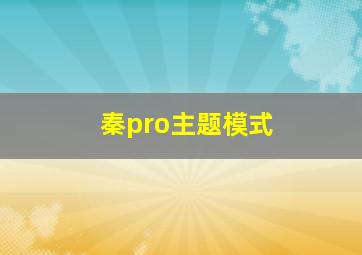 秦pro主题模式