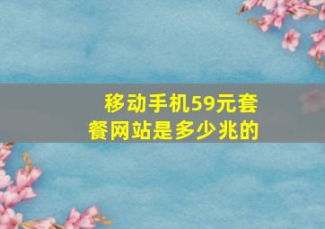 移动手机59元套餐网站是多少兆的