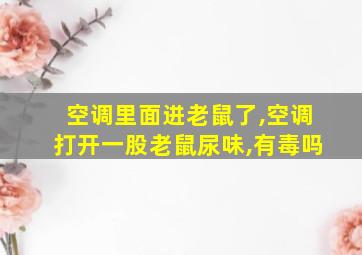 空调里面进老鼠了,空调打开一股老鼠尿味,有毒吗