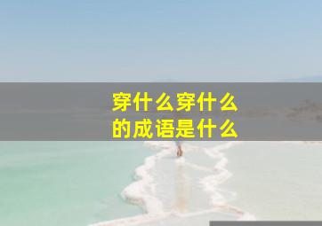 穿什么穿什么的成语是什么