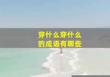 穿什么穿什么的成语有哪些