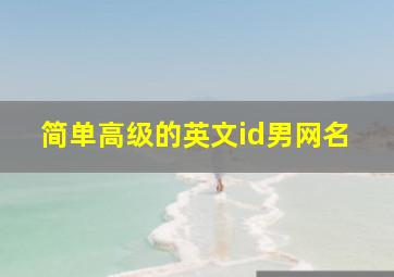 简单高级的英文id男网名