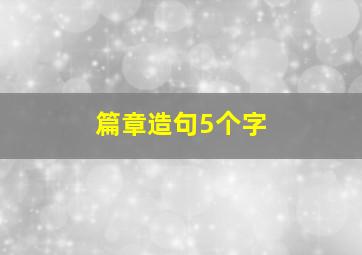 篇章造句5个字