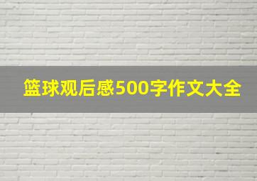 篮球观后感500字作文大全