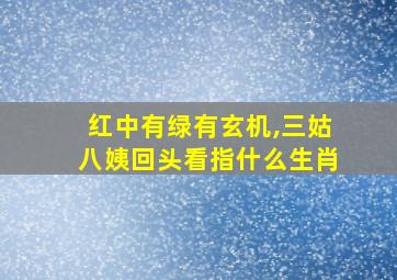 红中有绿有玄机,三姑八姨回头看指什么生肖