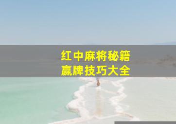 红中麻将秘籍赢牌技巧大全