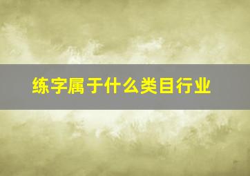 练字属于什么类目行业