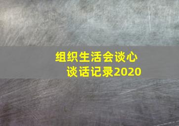 组织生活会谈心谈话记录2020