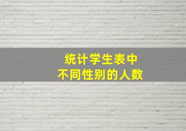 统计学生表中不同性别的人数