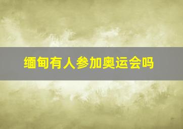 缅甸有人参加奥运会吗