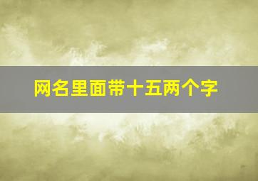 网名里面带十五两个字