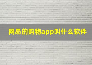 网易的购物app叫什么软件