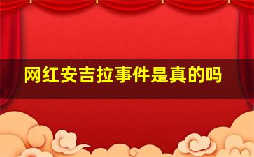 网红安吉拉事件是真的吗