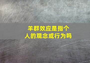 羊群效应是指个人的观念或行为吗