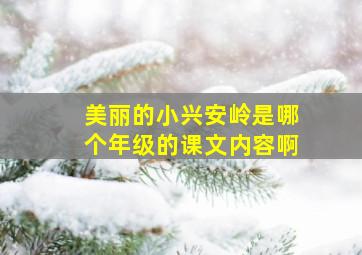 美丽的小兴安岭是哪个年级的课文内容啊