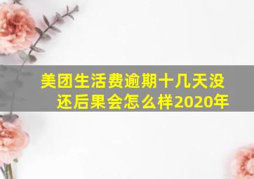 美团生活费逾期十几天没还后果会怎么样2020年