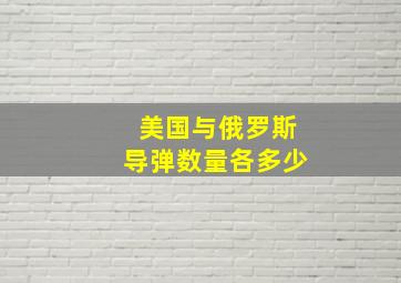 美国与俄罗斯导弹数量各多少