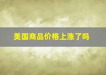 美国商品价格上涨了吗