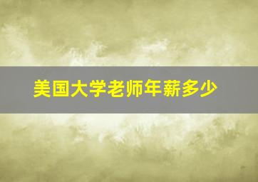 美国大学老师年薪多少