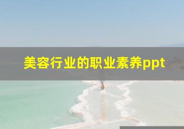 美容行业的职业素养ppt