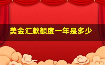 美金汇款额度一年是多少