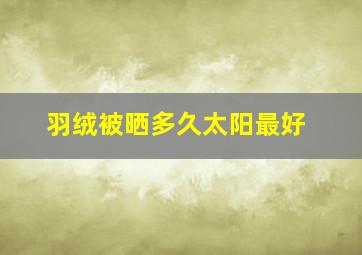 羽绒被晒多久太阳最好