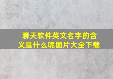 聊天软件英文名字的含义是什么呢图片大全下载