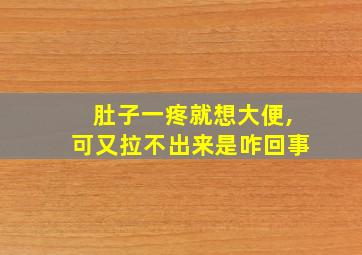 肚子一疼就想大便,可又拉不出来是咋回事