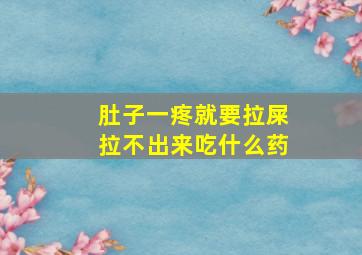 肚子一疼就要拉屎拉不出来吃什么药