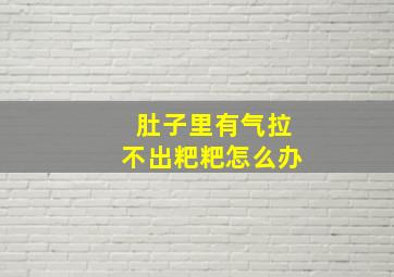 肚子里有气拉不出粑粑怎么办