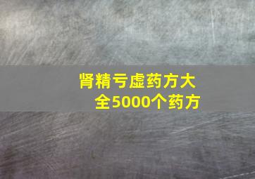 肾精亏虚药方大全5000个药方