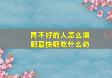 胃不好的人怎么增肥最快呢吃什么药