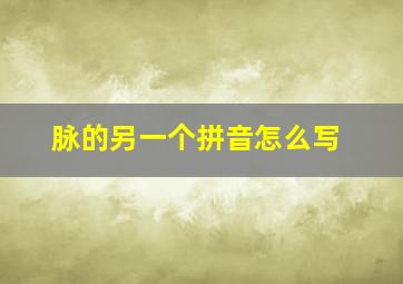 脉的另一个拼音怎么写