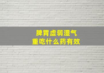 脾胃虚弱湿气重吃什么药有效