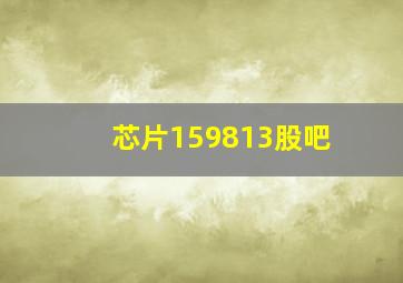 芯片159813股吧