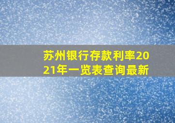 苏州银行存款利率2021年一览表查询最新