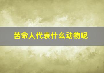 苦命人代表什么动物呢