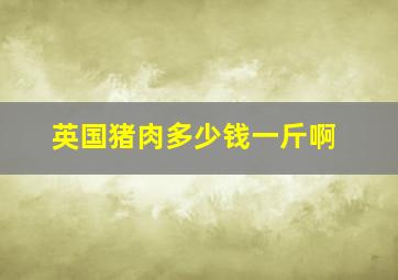 英国猪肉多少钱一斤啊