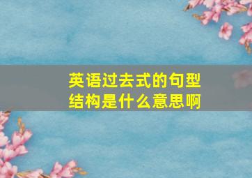 英语过去式的句型结构是什么意思啊