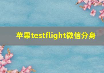 苹果testflight微信分身