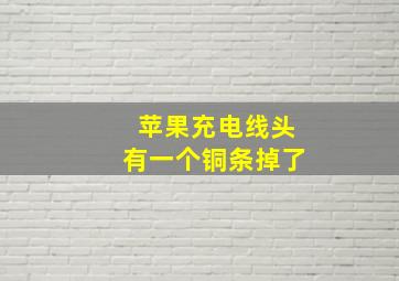 苹果充电线头有一个铜条掉了