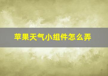 苹果天气小组件怎么弄