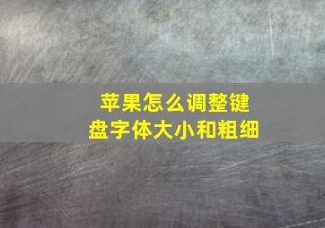 苹果怎么调整键盘字体大小和粗细