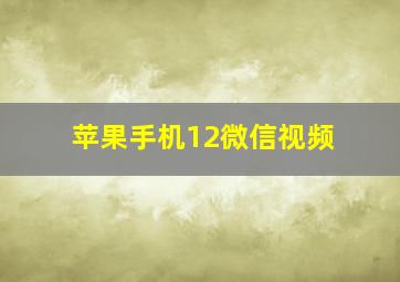 苹果手机12微信视频