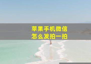 苹果手机微信怎么发拍一拍