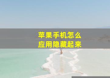 苹果手机怎么应用隐藏起来