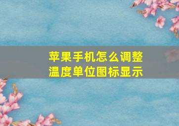 苹果手机怎么调整温度单位图标显示