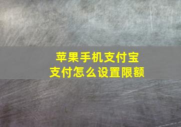 苹果手机支付宝支付怎么设置限额