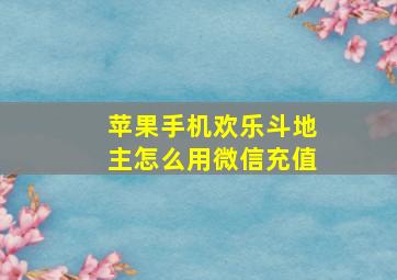 苹果手机欢乐斗地主怎么用微信充值